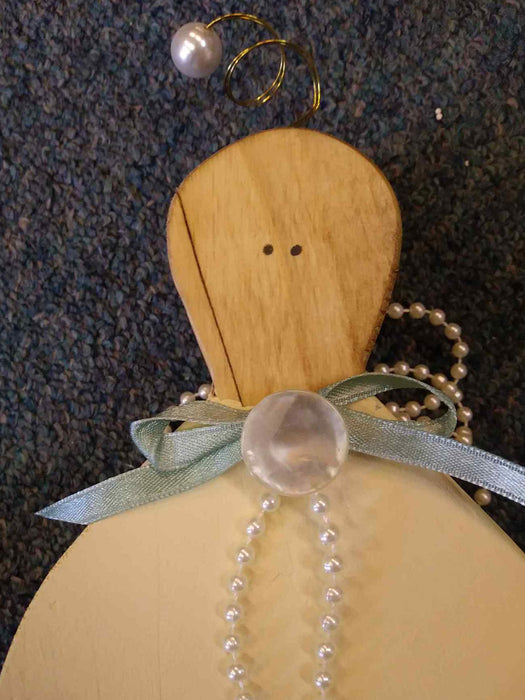 Large Wooden Angel with antique button - A061106