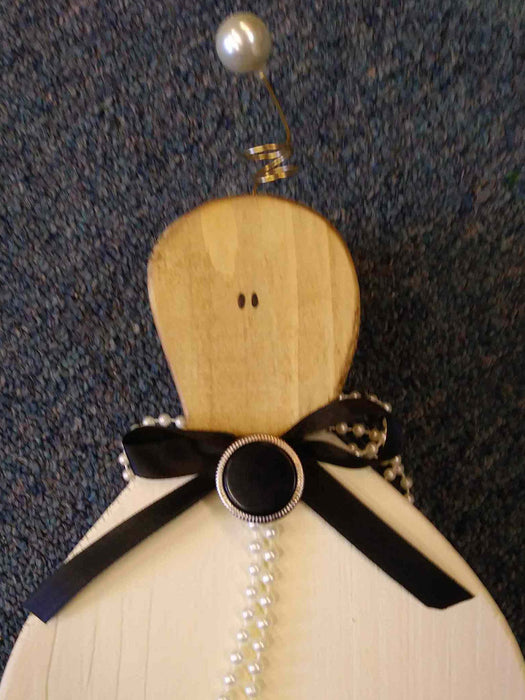 XLarge Wooden Angel with antique button - A061703