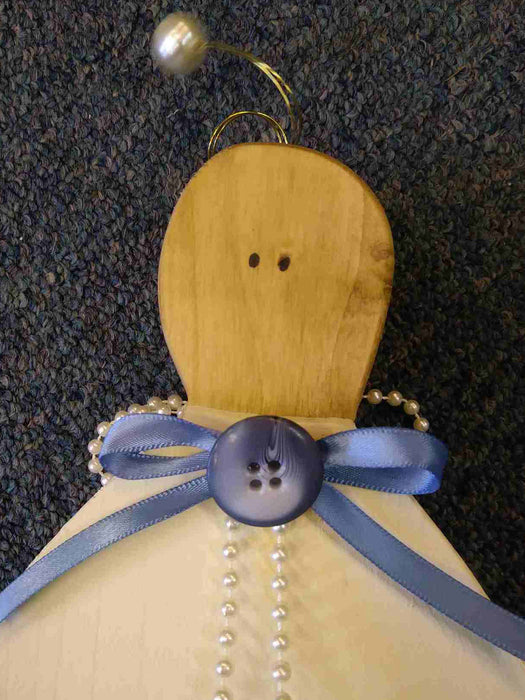 XLarge Wooden Angel with antique button - A061704
