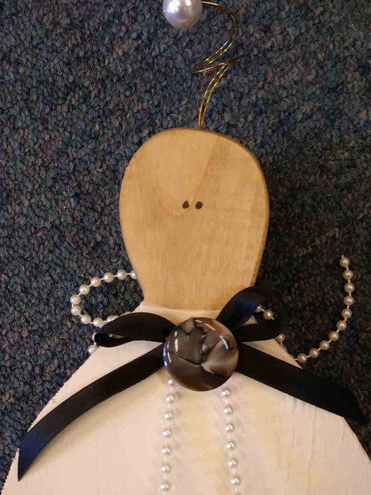 XLarge Wooden Angel with antique button - A061706