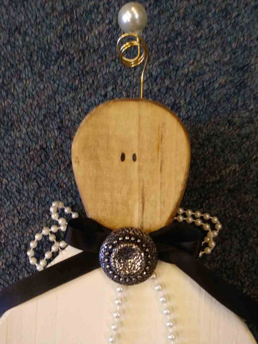 XLarge Wooden Angel with antique button - A061708